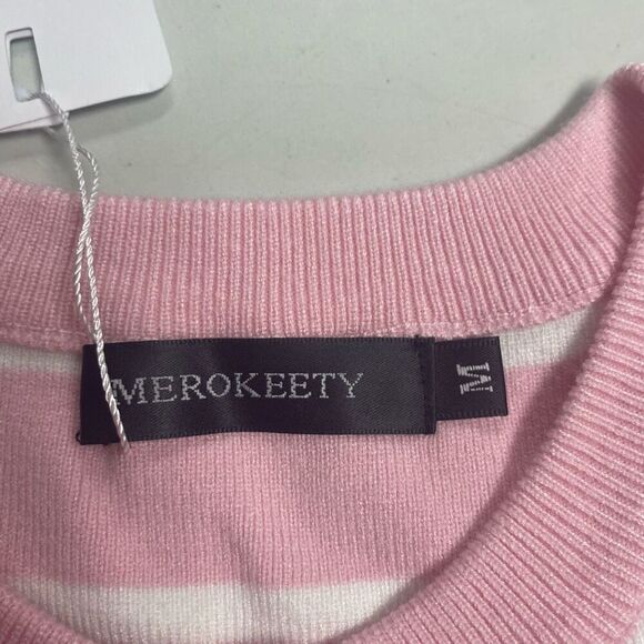 MEROKEETY Women’s‎ Striped Button Crewneck Sweater Dress New SEE DESCRIPTION - Picture 9 of 12